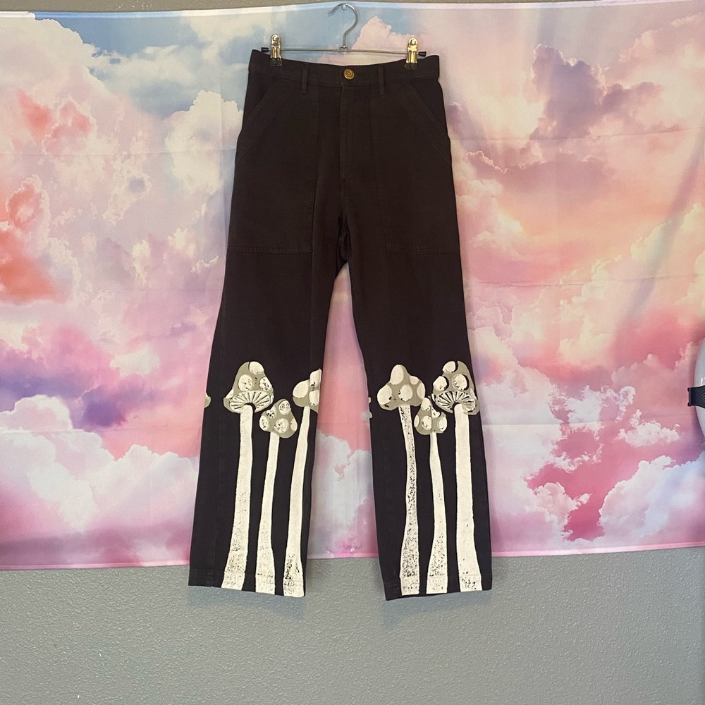 Big Bud Press Brown and White Mushroom Flare Pants